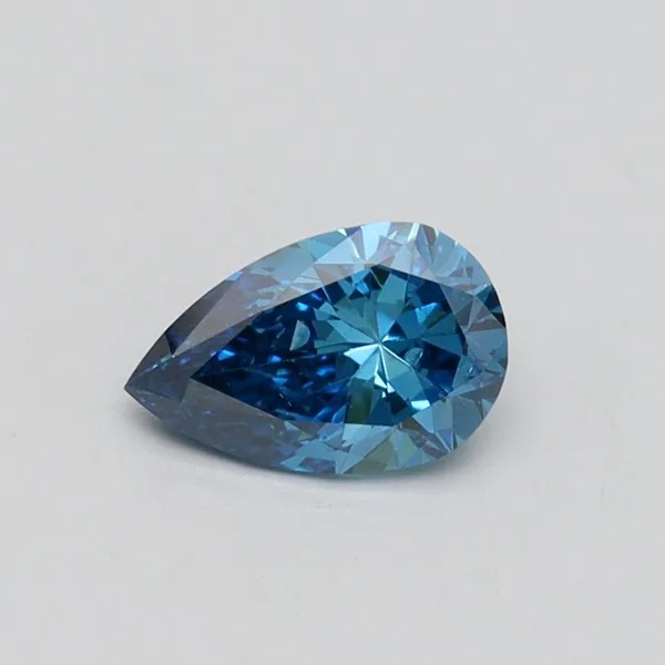 0.5ct PEAR Fancy Vivid Blue SI1 Coloured Lab diamond