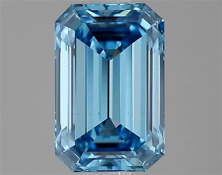 0.72ct EMERALD Fancy Vivid Blue VS1 Coloured Lab diamond