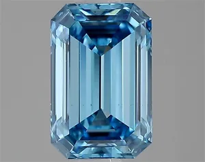 0.72ct EMERALD Fancy Vivid Blue VS1 Coloured Lab diamond