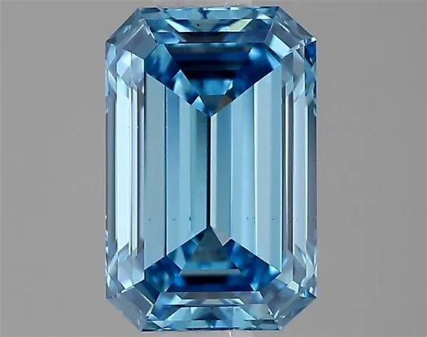 0.72ct EMERALD Fancy Vivid Blue VS1 Coloured Lab diamond