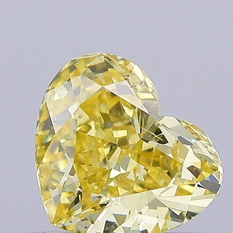 0.71ct HEART Fancy Intense Yellow VS2 Coloured Lab diamond
