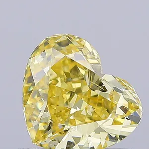 0.71ct HEART Fancy Intense Yellow VS2 Coloured Lab diamond