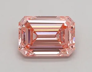 0.94ct EMERALD Fancy Vivid Pink VS1 Coloured Lab diamond