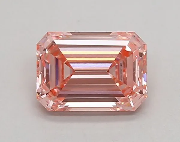 0.94ct EMERALD Fancy Vivid Pink VS1 Coloured Lab diamond