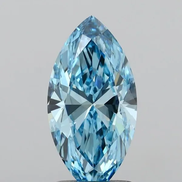 1.51ct MARQUISE Fancy Vivid Blue VVS2 Coloured Lab diamond