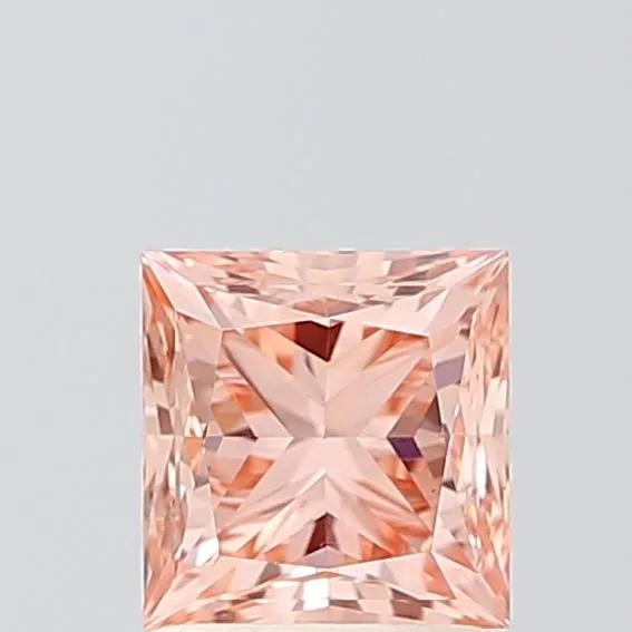 1.51ct PRINCESS Fancy Intense Orangey Pink VS1 Coloured Lab diamond