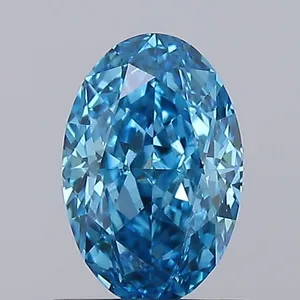 1.07ct OVAL Fancy Vivid Blue VS1 Coloured Lab diamond