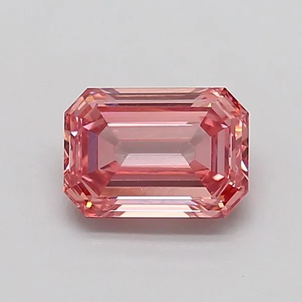 1.05ct EMERALD Fancy Vivid Brownish Pink VVS2 Coloured Lab diamond