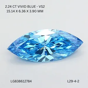2.24ct MARQUISE Fancy Vivid Blue VS2 Coloured Lab diamond