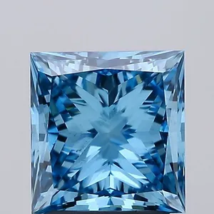 2.01ct PRINCESS Fancy Vivid Blue VS2 Coloured Lab diamond