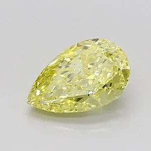 0.76ct PEAR Fancy Yellow VS1 Coloured Lab diamond