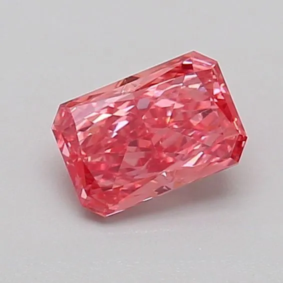 0.63ct RADIANT Fancy Vivid Pink VVS2 Coloured Lab diamond