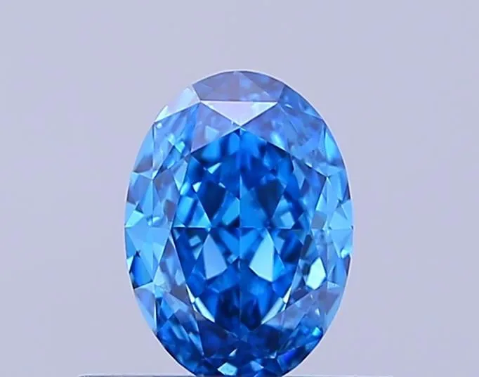0.50ct OVAL Fancy Vivid Blue VS2 Coloured Lab diamond