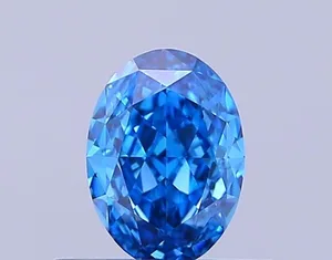 0.5ct OVAL Fancy Vivid Blue VS2 Coloured Lab diamond
