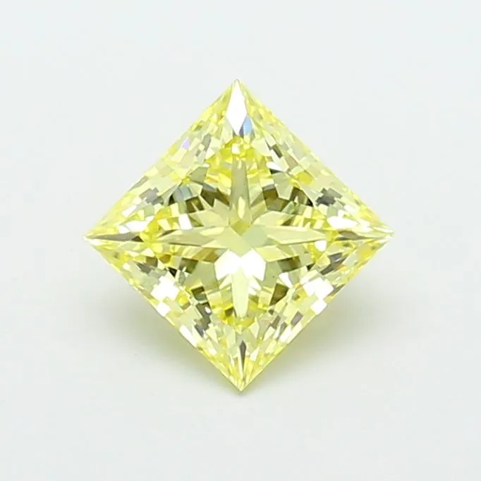 2.08ct PRINCESS Fancy Intense Yellow VS1 Coloured Lab diamond