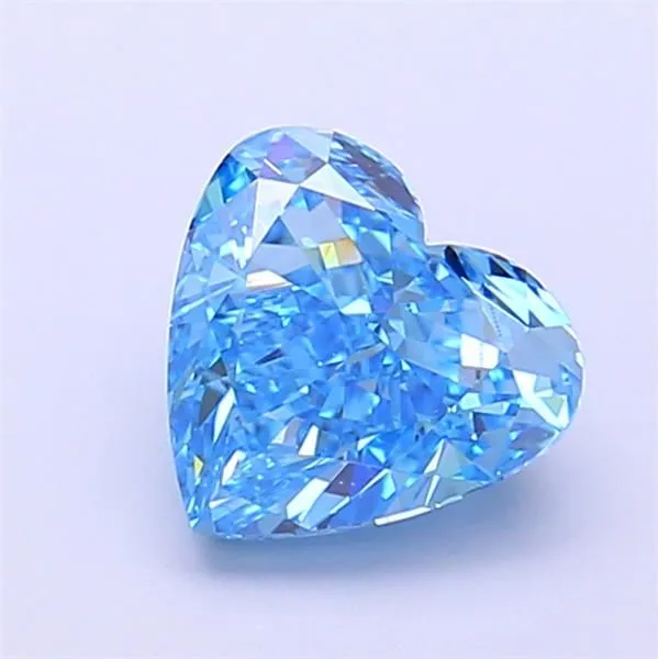 1.55ct HEART Fancy Vivid Blue VVS2 Coloured Lab diamond