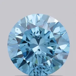1.06ct ROUND Fancy Vivid Blue SI2 Coloured Lab diamond