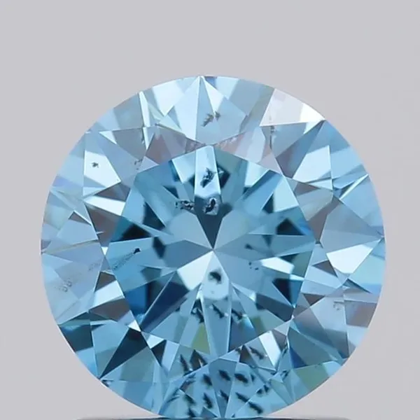 1.06ct ROUND Fancy Vivid Blue SI2 Coloured Lab diamond