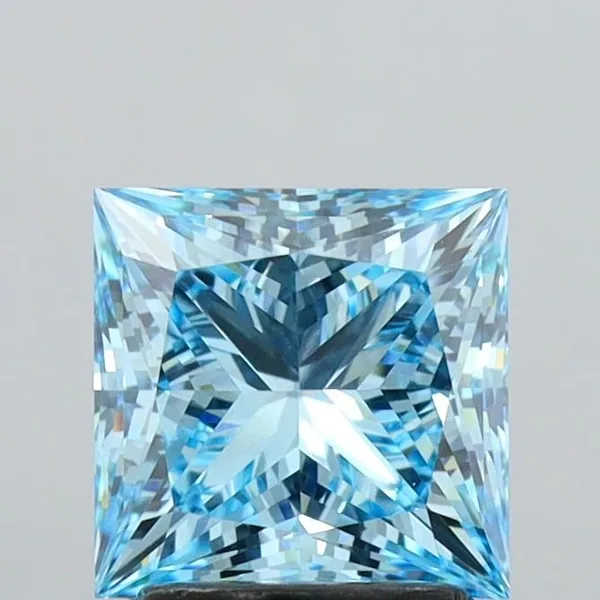2.26ct PRINCESS Fancy Vivid Blue VVS2 Coloured Lab diamond