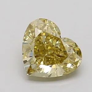 1.55ct HEART Fancy Intense Gray Yellow VS1 Coloured Lab diamond