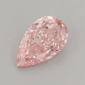 0.67ct PEAR Fancy Vivid Pink VVS2 Coloured Lab diamond