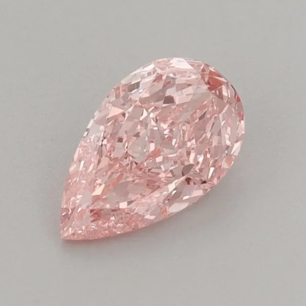 0.67ct PEAR Fancy Vivid Pink VVS2 Coloured Lab diamond