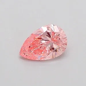 0.3ct PEAR Fancy Vivid Pink VVS2 Coloured Lab diamond