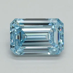 1.09ct EMERALD Fancy Vivid Blue VS2 Coloured Lab diamond