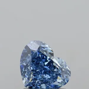 1.29ct HEART Fancy Vivid Blue VVS2 Coloured Lab diamond
