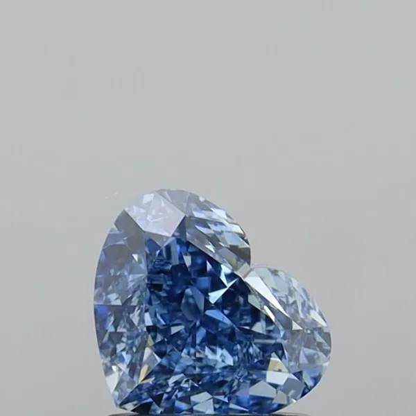 1.29ct HEART Fancy Vivid Blue VVS2 Coloured Lab diamond