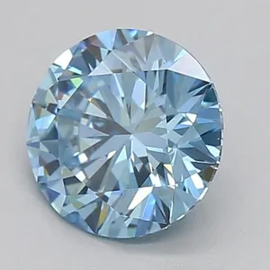 0.99ct ROUND Fancy Vivid Blue VVS2 Coloured Lab diamond