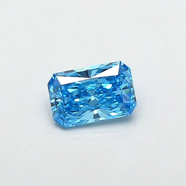 0.49ct RADIANT Fancy Vivid Blue VVS2 Coloured Lab diamond