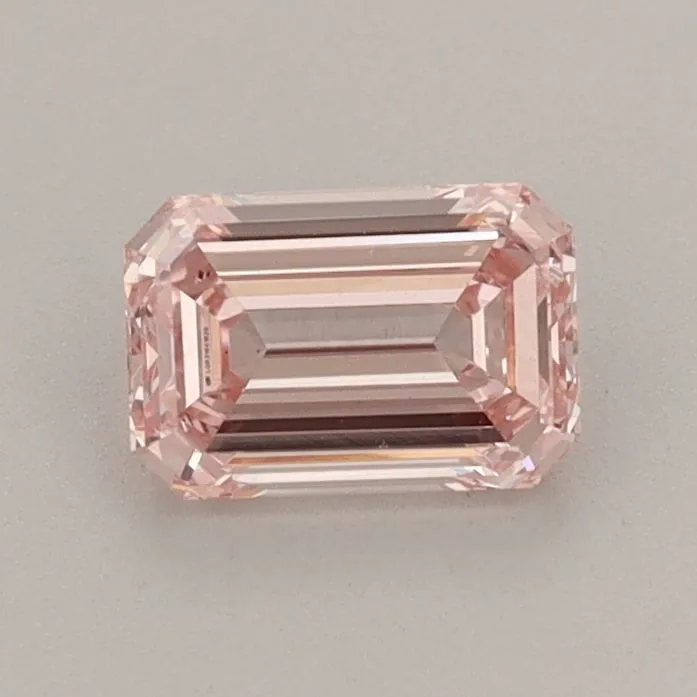 0.67ct EMERALD Fancy Intense Pink VS1 Coloured Lab diamond