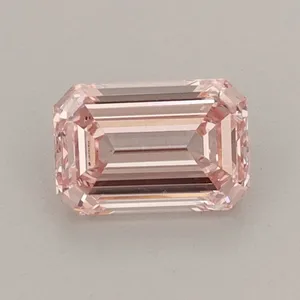 0.67ct EMERALD Fancy Intense Pink VS1 Coloured Lab diamond