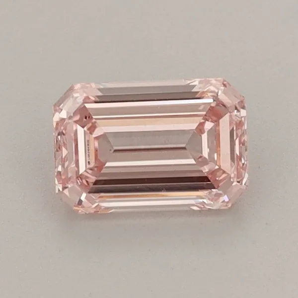 0.67ct EMERALD Fancy Intense Pink VS1 Coloured Lab diamond