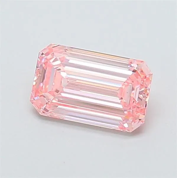 0.86ct EMERALD Fancy Intense Pink VVS2 Coloured Lab diamond