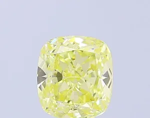 0.95ct CUSHION Fancy Yellow VVS2 Coloured Lab diamond