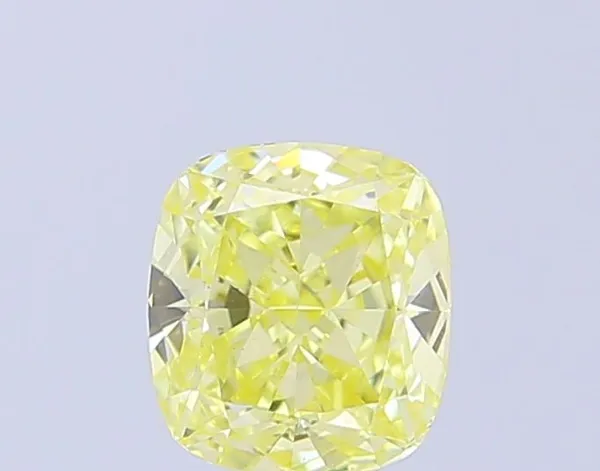 0.95ct CUSHION Fancy Yellow VVS2 Coloured Lab diamond