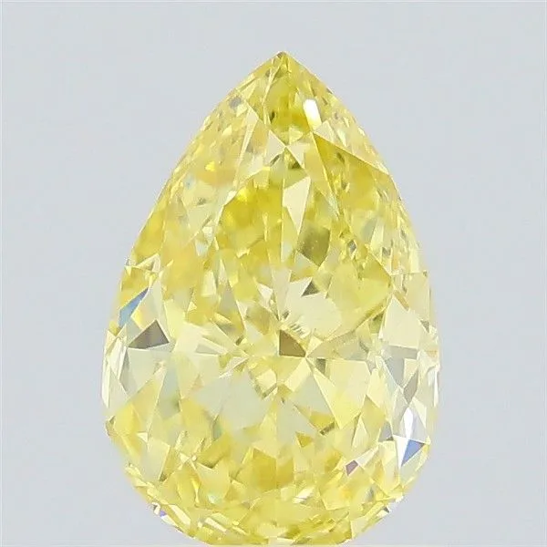 0.70ct PEAR Fancy Intense Yellow VS1 Coloured Lab diamond