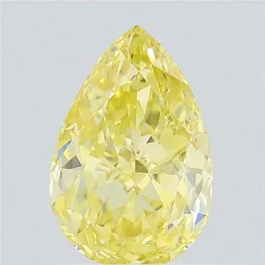 0.7ct PEAR Fancy Intense Yellow VS1 Coloured Lab diamond
