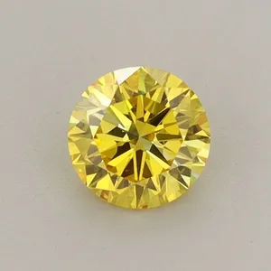 0.5ct ROUND Fancy Vivid Yellow VS1 Coloured Lab diamond