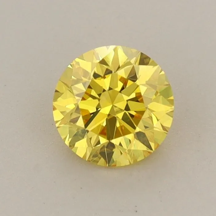 0.62ct ROUND Fancy Vivid Yellow VS1 Coloured Lab diamond