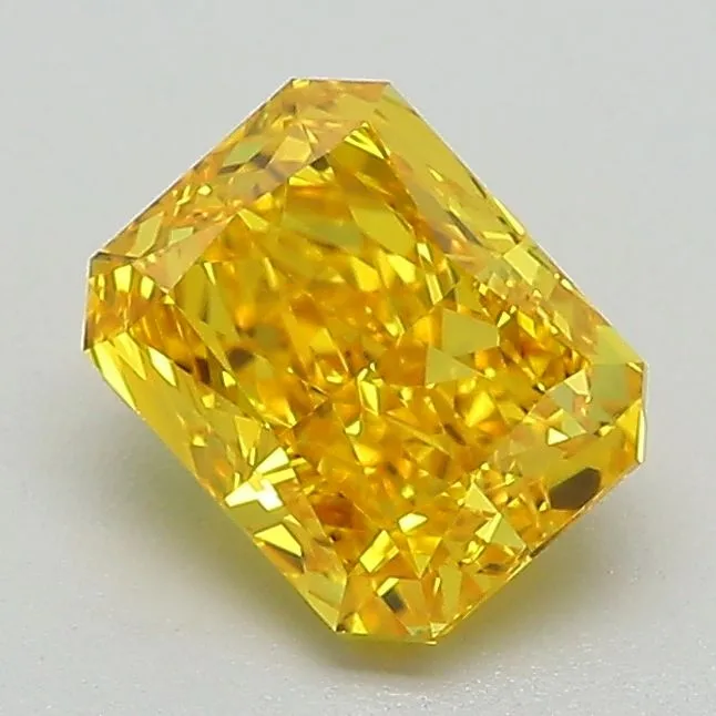 1.16ct RADIANT Fancy Vivid Yellow VVS2 Coloured Lab diamond