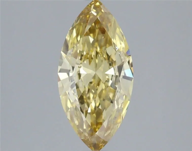 1.14ct MARQUISE Fancy Intense Yellow VVS2 Coloured Lab diamond