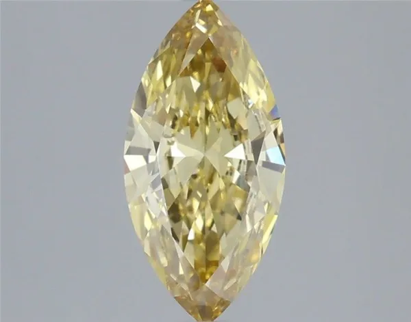 1.14ct MARQUISE Fancy Intense Yellow VVS2 Coloured Lab diamond