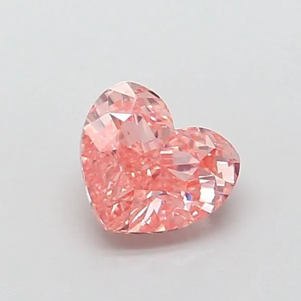 1ct HEART Fancy Intense Orangey Pink VS2 Coloured Lab diamond