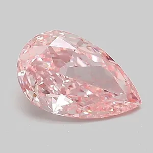 0.78ct PEAR Fancy Vivid Pink VS1 Coloured Lab diamond