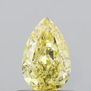 0.67ct PEAR Fancy Intense Yellow VS1 Coloured Lab diamond
