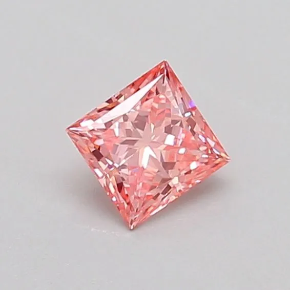 0.34ct PRINCESS Fancy Vivid Pink VVS2 Coloured Lab diamond