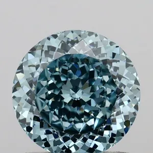 1.01ct ROUND Fancy Vivid Blue VS1 Coloured Lab diamond